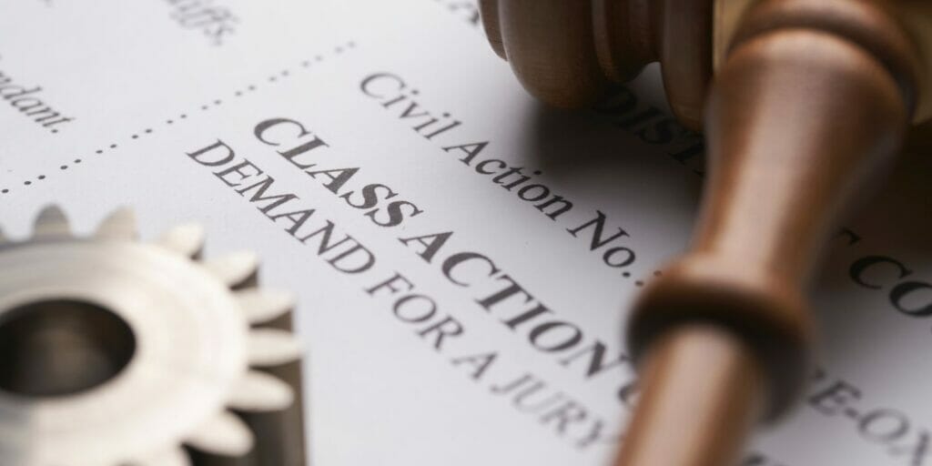 Class action on a court paper