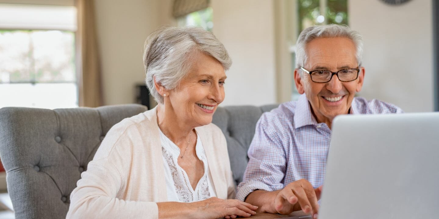 Seniors at laptop computer